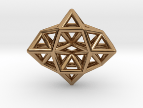 Deltahedron Toroid Pendant in Polished Brass