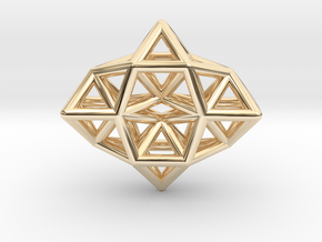 Deltahedron Toroid Pendant in 14k Gold Plated Brass