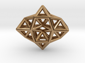 Deltahedron Toroid Pendant in Polished Brass