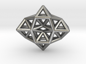 Deltahedron Toroid Pendant in Natural Silver