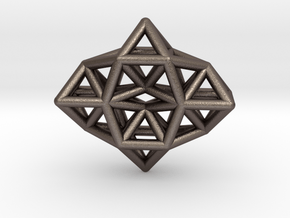 Deltahedron Toroid Pendant in Polished Bronzed Silver Steel