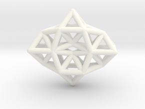 Deltahedron Toroid Pendant in White Processed Versatile Plastic