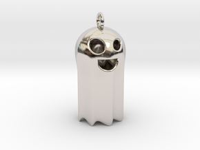 Smiley Ghost  in Rhodium Plated Brass
