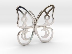 Butterfly  in Rhodium Plated Brass