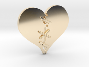 Fixed Heart  in 14k Gold Plated Brass