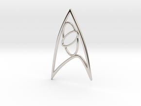 Star Trek - Starfleet Science Sign in Rhodium Plated Brass