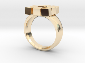 Irregular Cube Ring in 14k Gold Plated Brass