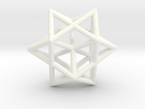 Star Pendant #1 in White Processed Versatile Plastic