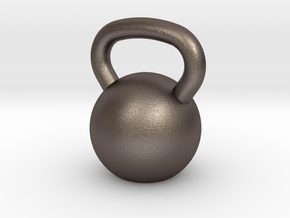 Kettlebell Pendant in Polished Bronzed-Silver Steel