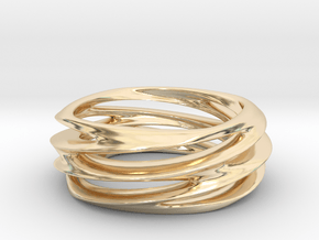 Triple Swirl Size 6 US in 14k Gold Plated Brass