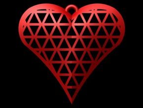 Heart Cage 3 in Red Processed Versatile Plastic