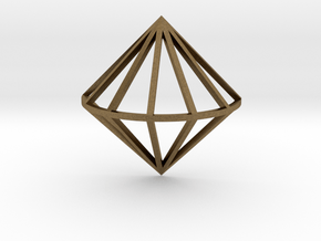 3D Diamond With Center Band in Natural Bronze