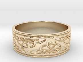celtic Ring Size 9 in 14k Gold Plated Brass