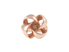 KNOT RING size 6 in 14k Rose Gold Plated Brass