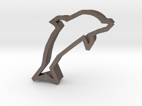Dolphin Cookie Cutter (Dolphin Day 04/14/15) in Polished Bronzed Silver Steel