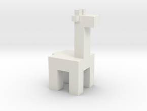 Squared Giraffe in White Natural Versatile Plastic