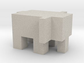 Cubic Elephant in Natural Sandstone