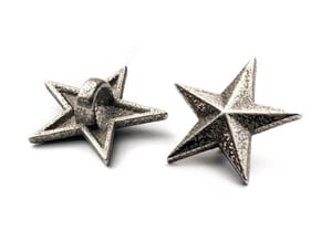 Shoelace Stars in Polished Bronzed Silver Steel
