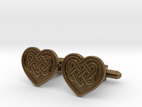 Heart Cufflink in Natural Bronze