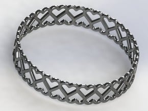 The Bracelet of Hearts in Polished Silver