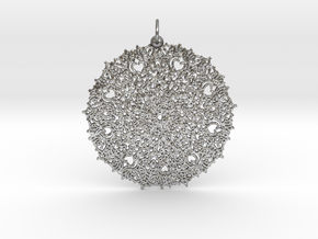 Heart Mandala Pendant in Natural Silver