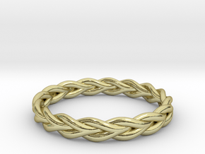 Ring of braided rope - size 9 in 18k Gold Plated Brass