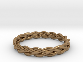 Ring of braided rope - size 9 in Natural Brass