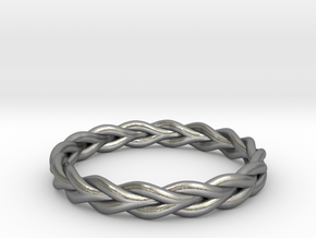 Ring of braided rope - size 9 in Natural Silver