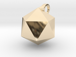 Icosahedron - Pendant in 14k Gold Plated Brass