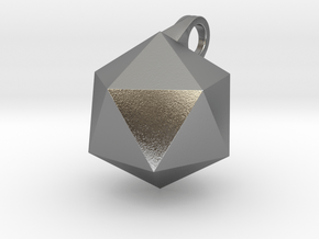 Icosahedron - Pendant in Natural Silver