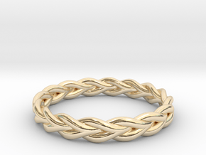 Ring of braided rope - size 8 in 14K Yellow Gold