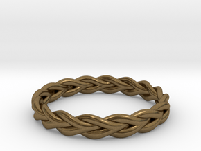 Ring of braided rope - size 8 in Natural Bronze