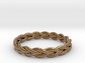 Ring of braided rope - size 8 in Natural Brass