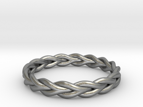 Ring of braided rope - size 8 in Natural Silver