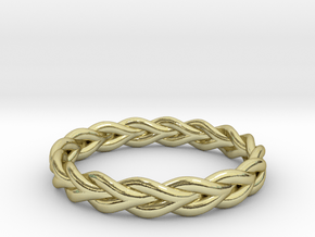 Ring of braided rope - size 7 in 18k Gold Plated Brass
