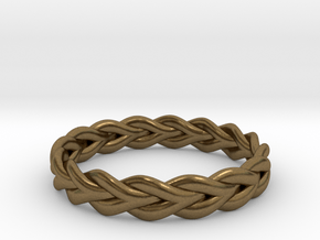 Ring of braided rope - size 5 in Natural Bronze