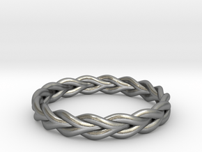 Ring of braided rope - size 7 in Natural Silver