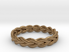 Ring of braided rope - size 5 in Natural Brass