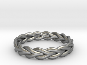 Ring of braided rope - size 5 in Natural Silver