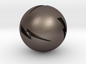 Lightning Ball! in Polished Bronzed Silver Steel