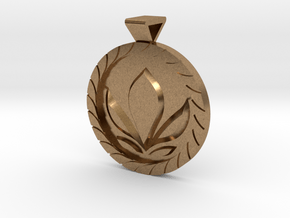 Anna Coronation Pendant in Natural Brass