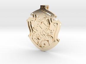 Slytherin House Crest - Pendant SMALL in 14k Gold Plated Brass