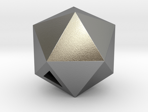 Icosahedron - small / hollow in Natural Silver