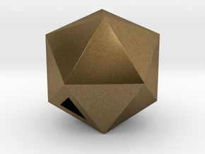 Icosahedron - small / hollow in Natural Bronze