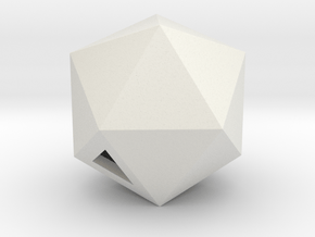 Icosahedron - small / hollow in White Natural Versatile Plastic