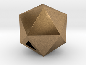 Icosahedron - small / hollow in Natural Brass