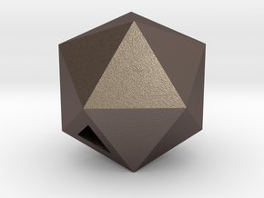 Icosahedron - small / hollow in Polished Bronzed Silver Steel