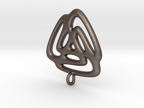 Triangle Fusion Pendant in Polished Bronzed Silver Steel