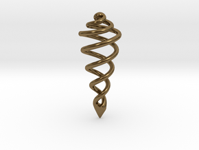 Spiral Drop Pendant in Polished Bronze