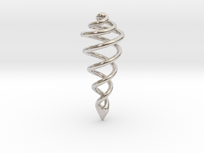 Spiral Drop Pendant in Rhodium Plated Brass